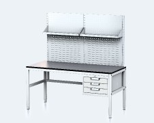 ALGERS Workbench - 1665 - 1905 x 1600 x 700 mm - container - perfo - shelf